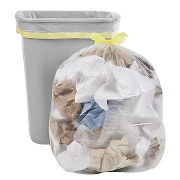 Medium Kitchen Drawstring Trash Bags 8 Gallon White Clear Plastic Waste Bag PE Material