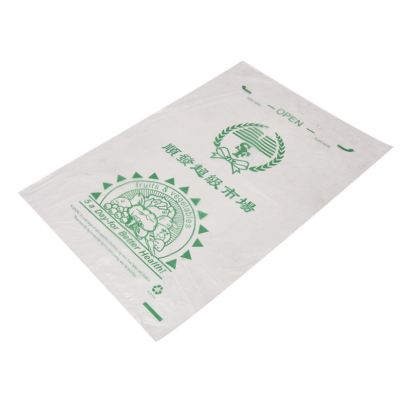 Customized Logo Option Clear Plastic High Pressure PE Flat Packaging Produce Bag on Roll