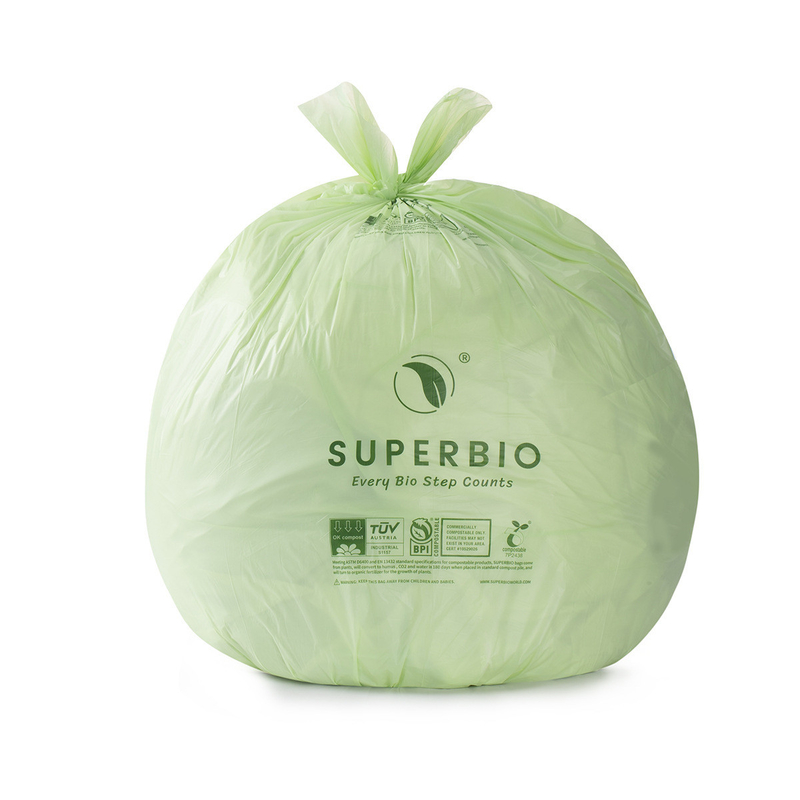 Size Expanded Biodegradable Trash Bags for Bathroom Bedroom Office Kitchen Trash Can Beige