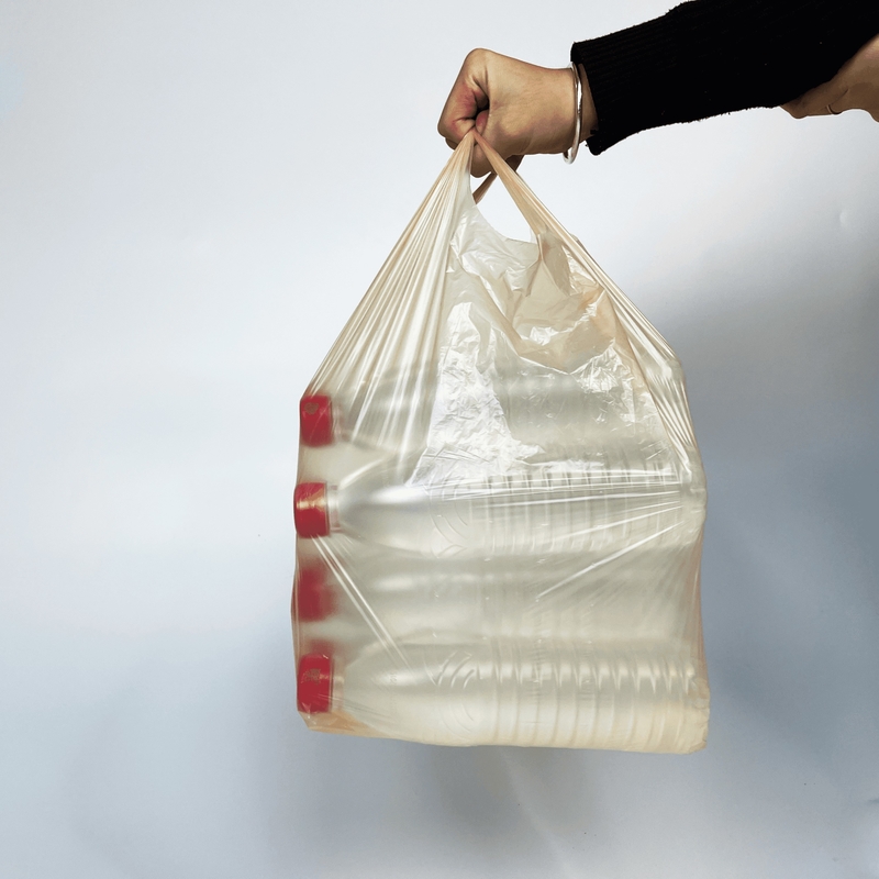 Custom Poly Plastic HDPE T-shirt Supermarket Shopping Bag for Food Vegetables Packaging