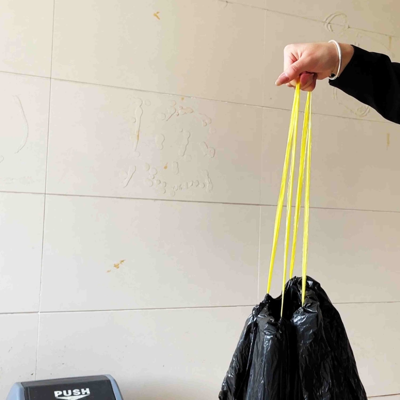 Food Packaging Made Easy with This Drawstring Garbage Bag Durable and Portable Design