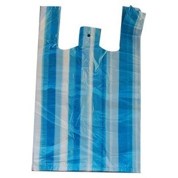 Color Stripped T-Shirt Bags OK Compost Certified Shopping Bag Customized Size