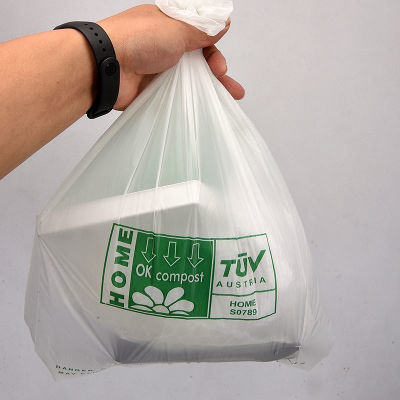 Square Bottom Bag Biodegradable PP Plastic Vest Shopping Bag for Customized Supermarket