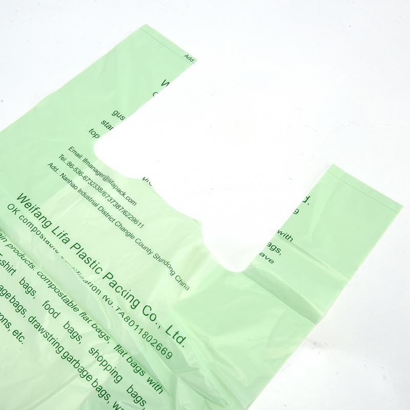 100% Biodegradable Compostable Star Seal T-Shirt Bags on Roll for Waste Collection