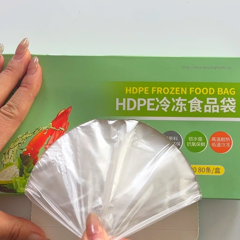 100% Virgin HDPE Vegetable Fruit Flat Bag on Roll Thickness 5-50 mic Bulk Packaging