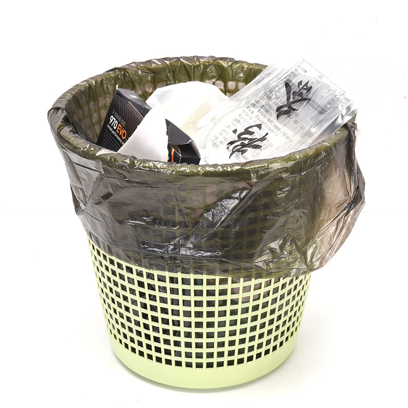 Flat Mouth Garbage Bag Household Portable Color Kitchen Disposable Handbag Printed