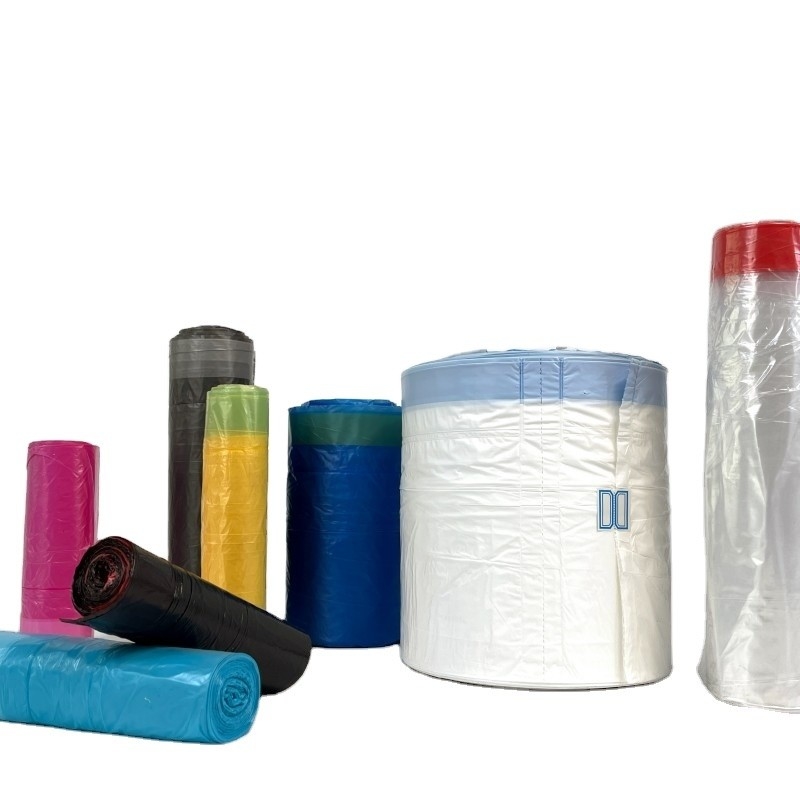 Individually Folded HDPE Plastic Garbage Trash Bag Can Liners on Roll by Custom Order