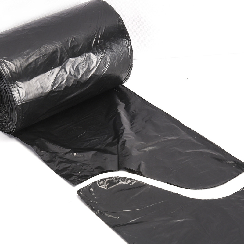 Beige PE Plastic HDPE/LDPE Flap Tie Trash Garbage Bag for Direct Custom Branding