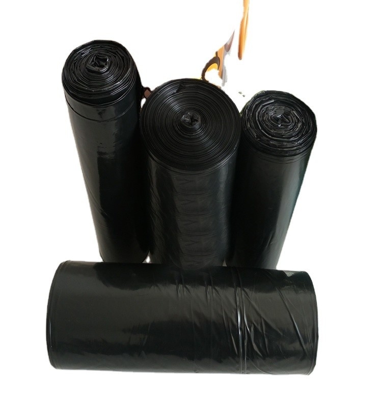 5-100 mic Thickness Certificate ok compost Recycled Black Bags in Roll for Garbage