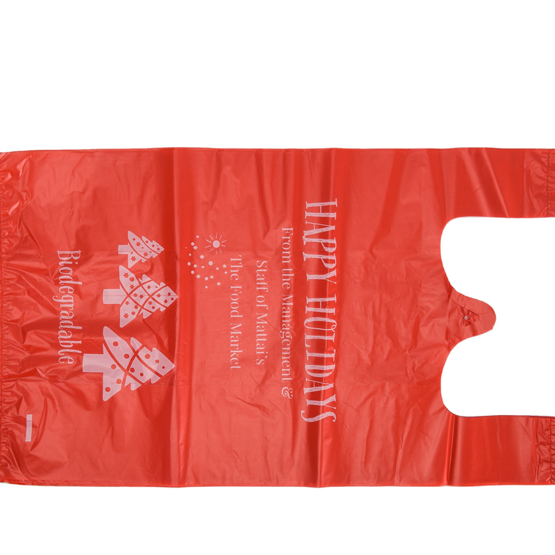HDPE Custom Pattern Widen Handle T-shirt Plastic Bag for Food Waste and Disposal